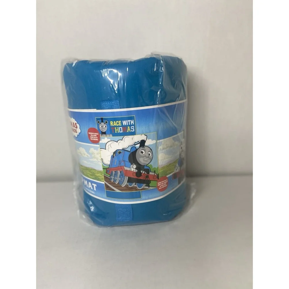 Thomas & Friends Race‎ with Thomas Kids Nap Mat Blue 46x20 w Pillow - Picture 5 of 15